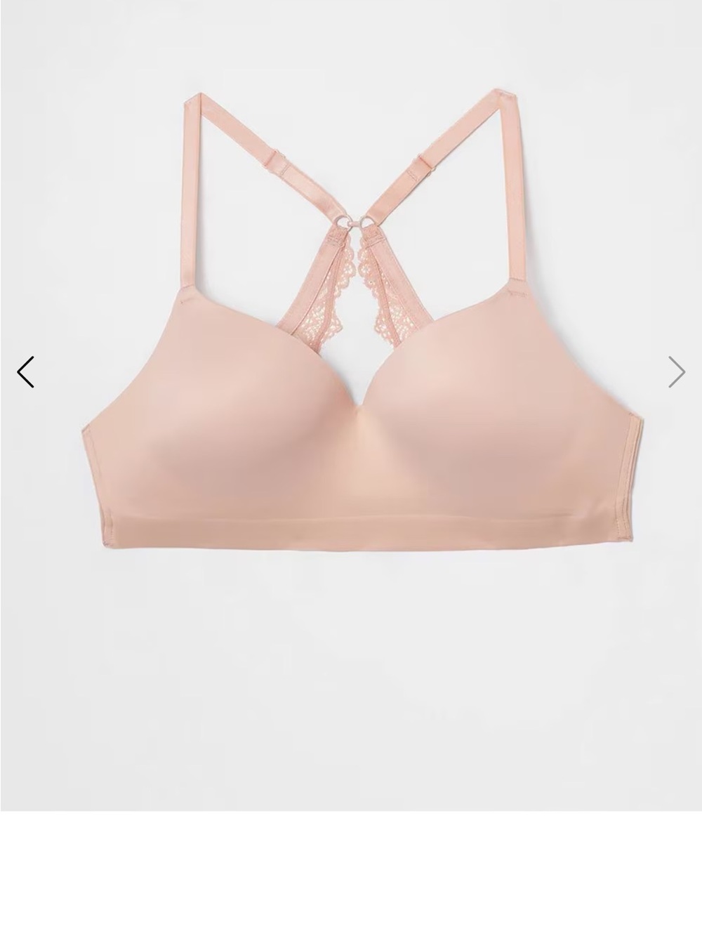 Soma Blush Pink Lace Racerback Wireless Bra